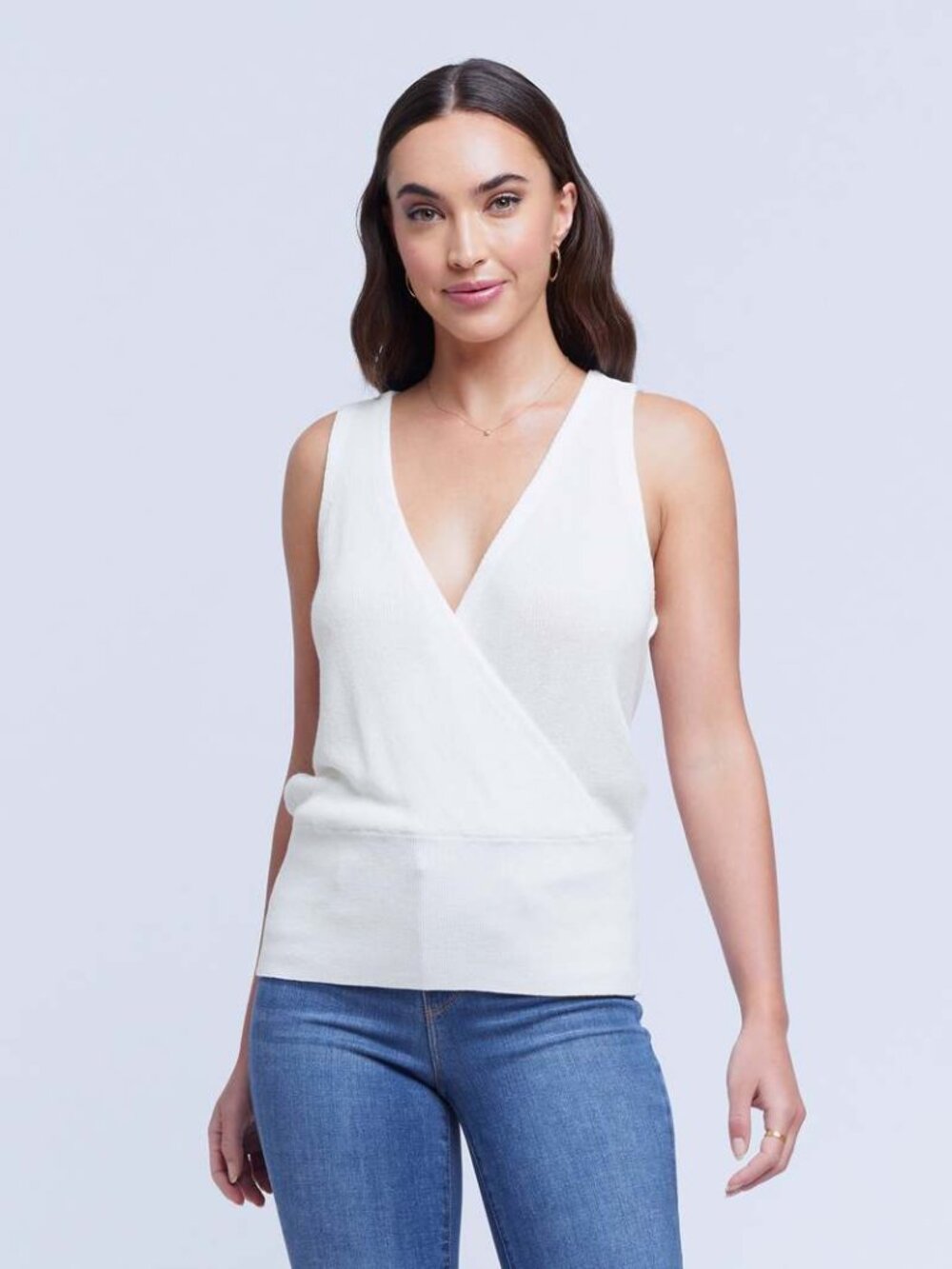 NWT L'AGENCE Odessa Sleeveless Ivory Sweater size S